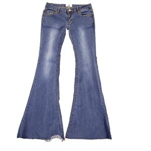 Alexa Chung x Adriano Goldschmied Wide Flare Bell Bottom 29x32 Actual Sz Raw Hem